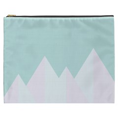 Montain Blue Snow Chevron Wave Pink Cosmetic Bag (xxxl) 