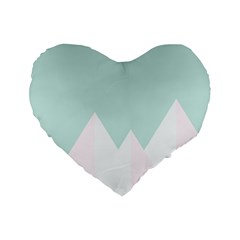 Montain Blue Snow Chevron Wave Pink Standard 16  Premium Heart Shape Cushions by Mariart