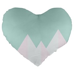 Montain Blue Snow Chevron Wave Pink Large 19  Premium Heart Shape Cushions