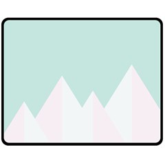 Montain Blue Snow Chevron Wave Pink Double Sided Fleece Blanket (medium)  by Mariart