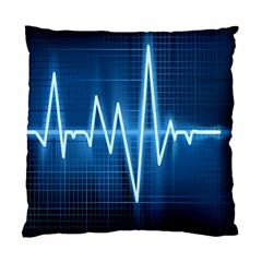 Heart Monitoring Rate Line Waves Wave Chevron Blue Standard Cushion Case (one Side)