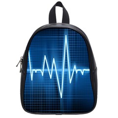 Heart Monitoring Rate Line Waves Wave Chevron Blue School Bags (small) 