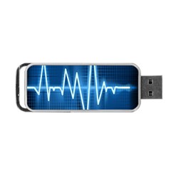 Heart Monitoring Rate Line Waves Wave Chevron Blue Portable Usb Flash (two Sides) by Mariart