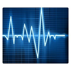 Heart Monitoring Rate Line Waves Wave Chevron Blue Double Sided Flano Blanket (small)  by Mariart