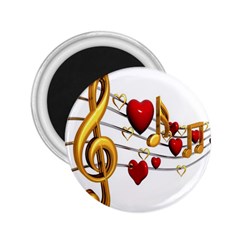 Music Notes Heart Beat 2 25  Magnets