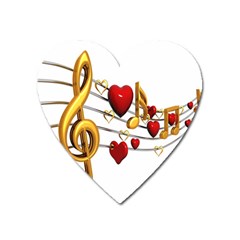 Music Notes Heart Beat Heart Magnet