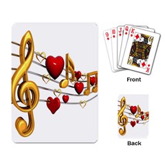 Music Notes Heart Beat Playing Card by Mariart