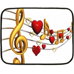 Music Notes Heart Beat Fleece Blanket (mini)