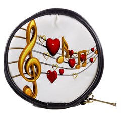 Music Notes Heart Beat Mini Makeup Bags