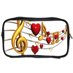 Music Notes Heart Beat Toiletries Bags 2-side