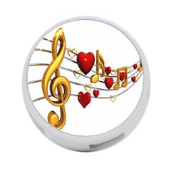 Music Notes Heart Beat 4-port Usb Hub (two Sides) 