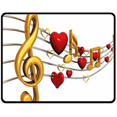 Music Notes Heart Beat Fleece Blanket (medium) 