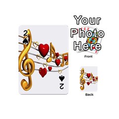 Music Notes Heart Beat Playing Cards 54 (mini)  by Mariart