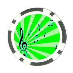 Music Notes Light Line Green Poker Chip Card Guard (10 Pack) by Mariart