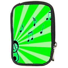 Music Notes Light Line Green Compact Camera Cases by Mariart