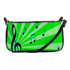 Music Notes Light Line Green Shoulder Clutch Bags