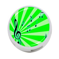 Music Notes Light Line Green 4-port Usb Hub (one Side) by Mariart