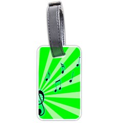 Music Notes Light Line Green Luggage Tags (one Side)  by Mariart