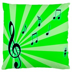 Music Notes Light Line Green Large Cushion Case (one Side)