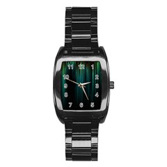 Lines Light Shadow Vertical Aurora Stainless Steel Barrel Watch by Mariart