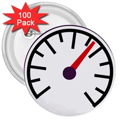 Maker Measurer Hours Time Speedometer 3  Buttons (100 pack) 