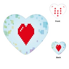 Red Heart Love Plaid Red Blue Playing Cards (heart) 