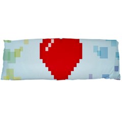 Red Heart Love Plaid Red Blue Body Pillow Case Dakimakura (two Sides)