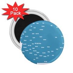 Peta Anggota City Blue Eropa 2 25  Magnets (10 Pack) 