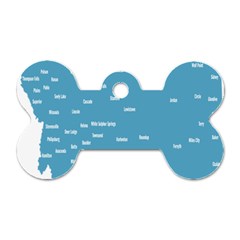 Peta Anggota City Blue Eropa Dog Tag Bone (one Side) by Mariart