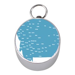 Peta Anggota City Blue Eropa Mini Silver Compasses