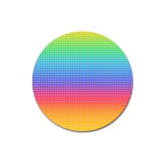 Plaid Rainbow Retina Green Purple Red Yellow Magnet 3  (round) by Mariart