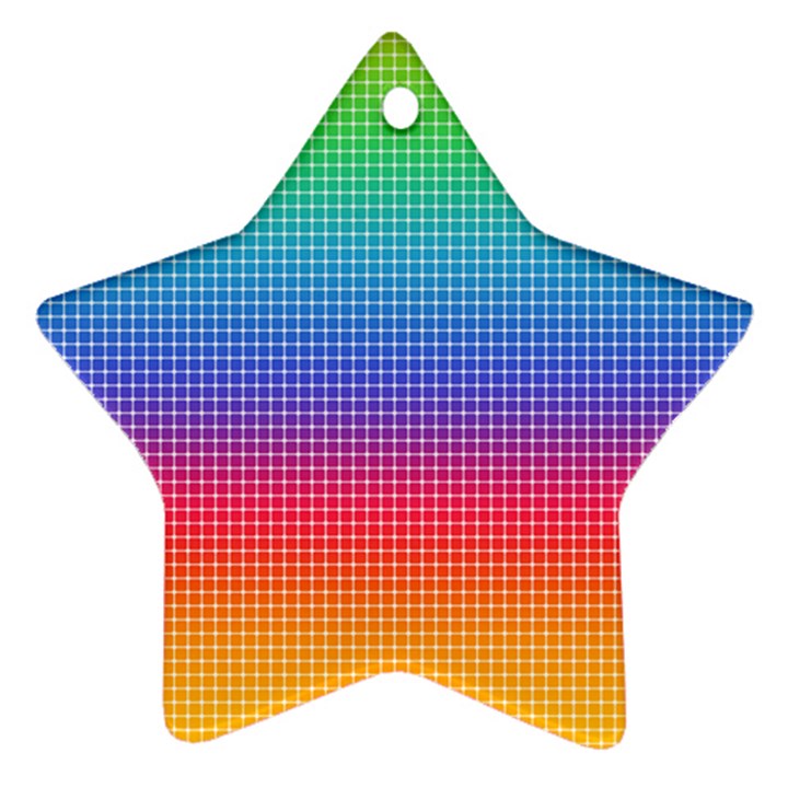 Plaid Rainbow Retina Green Purple Red Yellow Star Ornament (Two Sides)