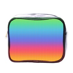 Plaid Rainbow Retina Green Purple Red Yellow Mini Toiletries Bags