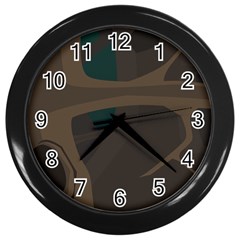 Tree Jungle Brown Green Wall Clocks (black) by Mariart