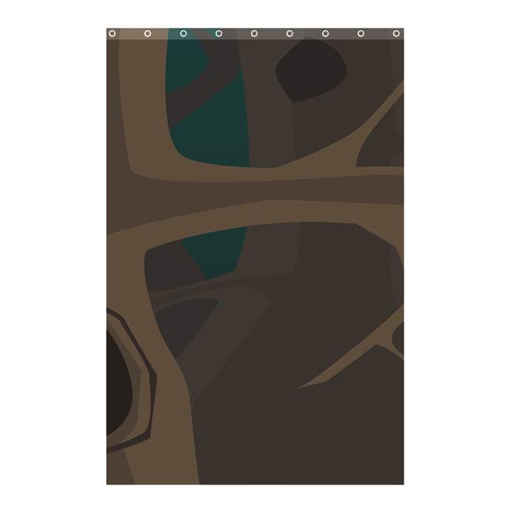 Tree Jungle Brown Green Shower Curtain 48  x 72  (Small) 