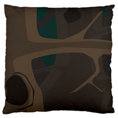 Tree Jungle Brown Green Large Flano Cushion Case (one Side) by Mariart