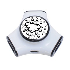 Splash Bubble Black White Polka Circle 3-port Usb Hub