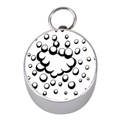 Splash Bubble Black White Polka Circle Mini Silver Compasses by Mariart