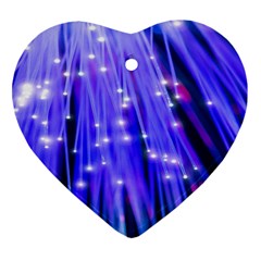Neon Light Line Vertical Blue Heart Ornament (two Sides)