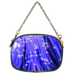 Neon Light Line Vertical Blue Chain Purses (two Sides) 