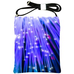 Neon Light Line Vertical Blue Shoulder Sling Bags