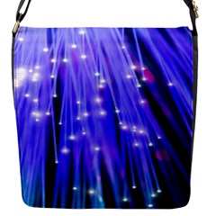 Neon Light Line Vertical Blue Flap Messenger Bag (s)