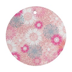 Scrapbook Paper Iridoby Flower Floral Sunflower Rose Ornament (round)