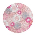 Scrapbook Paper Iridoby Flower Floral Sunflower Rose Round Ornament (Two Sides) Front