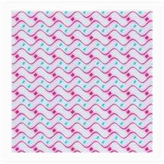 Squiggle Red Blue Milk Glass Waves Chevron Wave Pink Medium Glasses Cloth (2-side) by Mariart