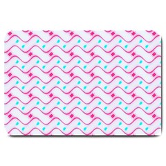 Squiggle Red Blue Milk Glass Waves Chevron Wave Pink Large Doormat  by Mariart