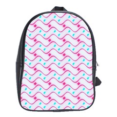 Squiggle Red Blue Milk Glass Waves Chevron Wave Pink School Bags (xl)  by Mariart