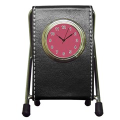 Stop Already Hipnotic Red Circle Pen Holder Desk Clocks by Mariart