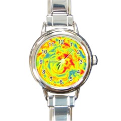 Abstract Art Round Italian Charm Watch by ValentinaDesign