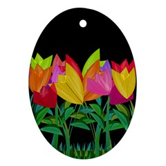Tulips Ornament (oval) by ValentinaDesign